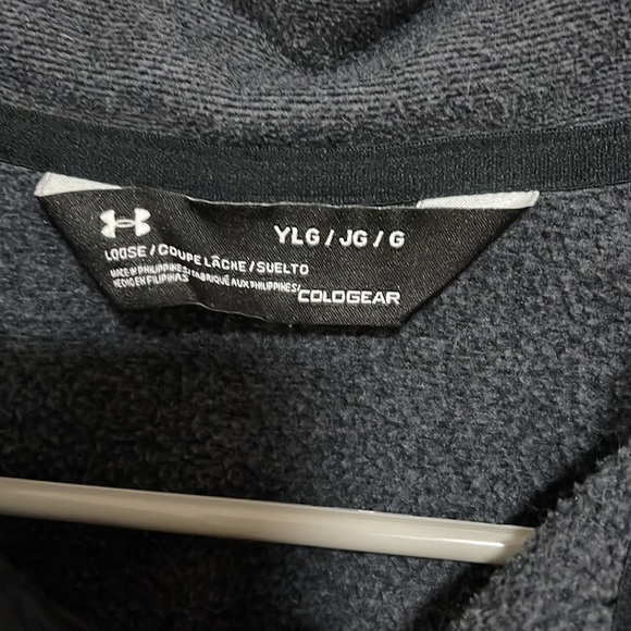 Under Armour charcoal grey fleece 1/4 zip pullover boys size Large - Picture 4 of 6